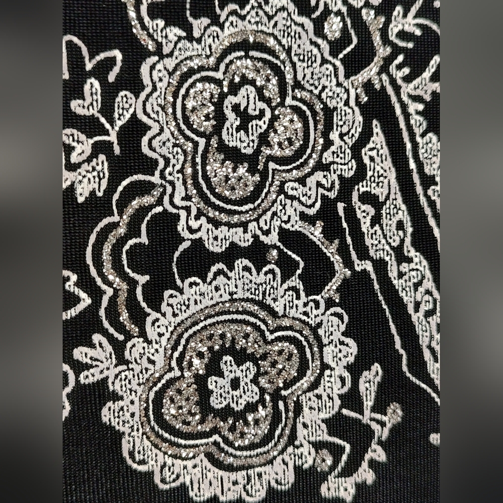 Alex Evenings Black and White Paisley Glitter Tank And Blazer Set - Picture 12 of 13